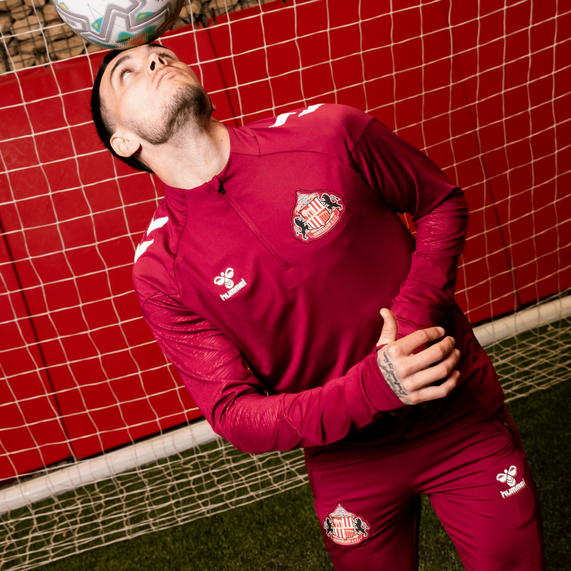 Sunderland Hummel Training Half Zip - Dark Red