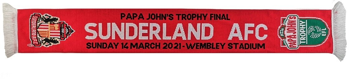 Buy the Papa Johns Final 2021 Scarf online at Sunderland AFC Store